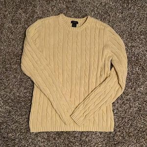 Medium Sweater, Round Neck, Yellow Cable Knit, New, Machine Washable/Dryer safe.